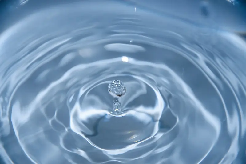 Close view of rings rippling outward on calm clear water